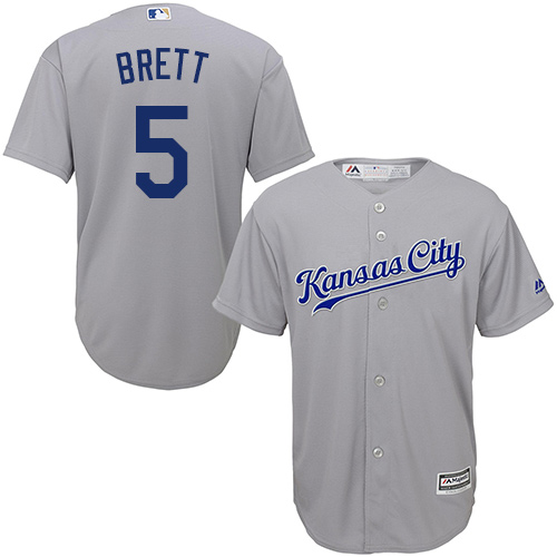 Royals #5 George Brett Grey Cool Base Stitched Youth MLB Jersey